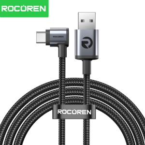 Rocoren USB-A to Type-C 90° 3A Hızlı Şarj ve Data Kablosu 2 Metre