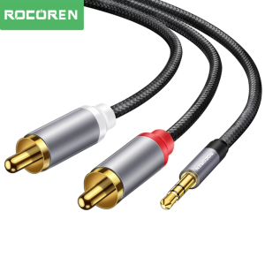 Rocoren 3.5mm AUX Jack to RCA Hi-Fi Ses Kablosu 1 Metre